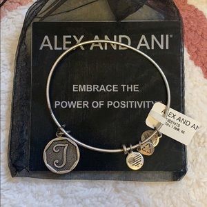 Alex and Ani Silver “T” Initial Bracelet
